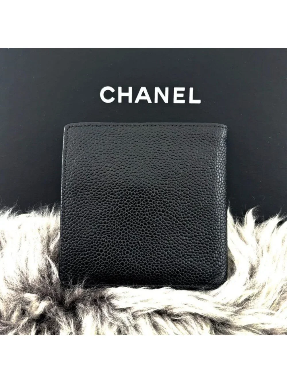 Chanel Wallet Coco Stitch Caviar Bifold Compact